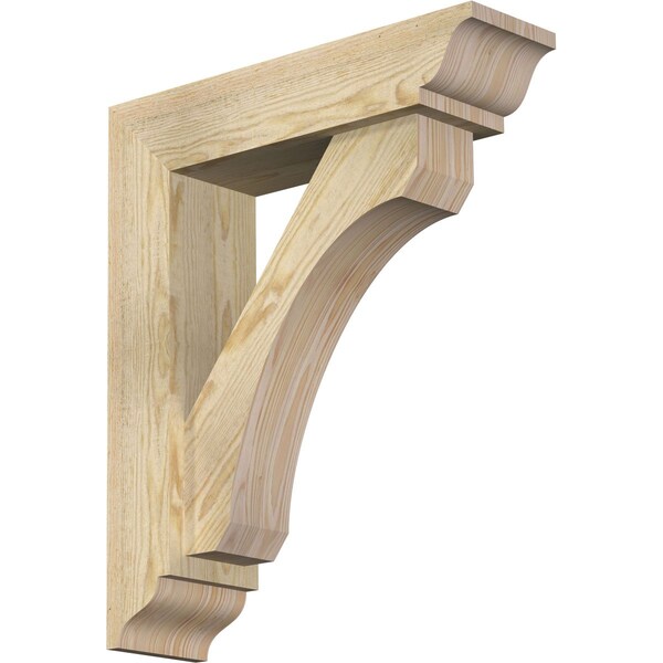 Ekena Millwork Legacy Traditional Rough Sawn Bracket w/ Offset Brace, Douglas Fir, 6"W x 22"D x 26"H BKT0604X22X26LEC01RDF - main